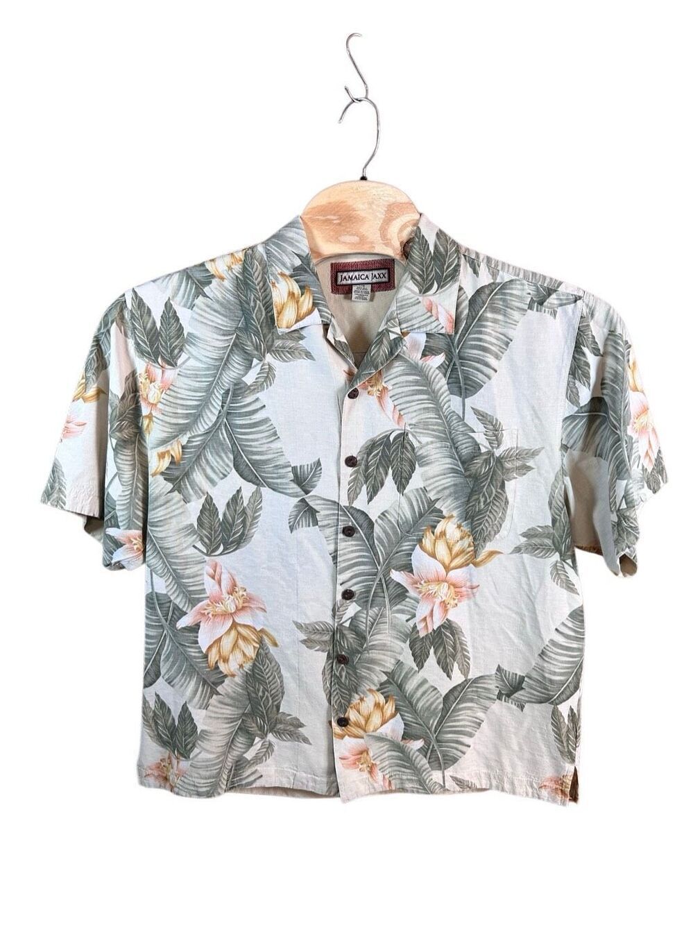 Jamaica Jaxx Large silk Hawaiian Floral Short Sleeve Shirt